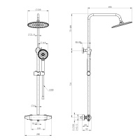Душевая система с термостатом WONZON & WOGHAND CAPSULE, Черный матовый (WW-B3031-A-MB) - Gidratop.ru изображение