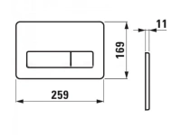 Кнопка смыва Laufen Lis 8.9566.2.000.000.1, 25.9 х 1.1 х 15.9 см, 2 режима, нержавеющая сталь - Gidratop.ru изображение