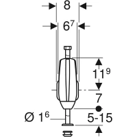 Система электронного управления смывом писсуара Geberit, питание от батарей, подвод воды сверху, 115.806.46.1 - Gidratop.ru изображение
