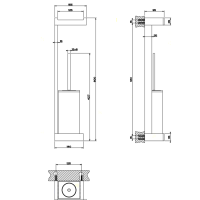 Gessi Rettangolo стойка с держателем для туалетной бумаги и ершиком, подвесная, цвет: хром/белый - Gidratop.ru изображение
