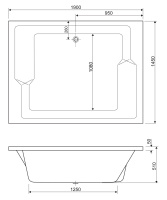 Акриловая ванна CEZARES PLANE_DUO-190-145-51-W37 - Gidratop.ru изображение
