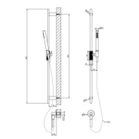 GESSI HABITO TRAME душевой гарнитур с штангой, выводом воды, ручным душем и шлангом 1500 мм., цвет хром - Gidratop.ru изображение