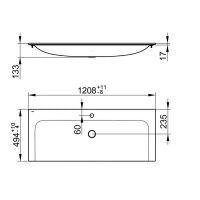 Раковина Keuco Plan 32980311201, 120 см, цвет белый - Gidratop.ru изображение