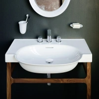 Раковина с деревянной консолью Laufen New Classic 118 х 32 х 83 см, консоль орех - Gidratop.ru изображение