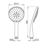 Душевая лейка Keuco Edition 400 51580130300, 13 см, 3 режима, цвет хром черный шлифованный - Gidratop.ru изображение