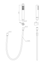 UNO Ручной душ со шлангом и держателем, хром, UNO-DFS-CRM - Gidratop.ru изображение