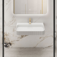 Раковина из искусственного камня Vincea VWB-6SG75MW, 750*460*120, подвесная, цвет белый матовый - Gidratop.ru изображение