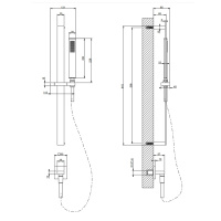 Gessi Rettangolo душевая стойка с ручным душем и выводом воды из стены, цвет: медь - Gidratop.ru изображение