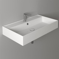 Раковина 81х46 см, 1 отв., подвесная, с переливом, цвет: белый - Gidratop.ru изображение