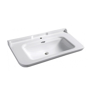 Раковина 120х55 см, 1 отв., керамическая, цвет: белый/хром