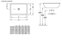 Раковина Villeroy&Boch Loop&Friends 614500R1, 60 х 40,5 см, встраиваемая сверху, альпийский белый - Gidratop.ru изображение