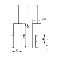 Ершик для унитаза Keuco Edition 400 11564059000, подвесной, цвет никель шлифованный - Gidratop.ru изображение