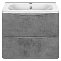 База под раковину Vico 600 подвесная, 2 выкатных ящика soft close, Beton - Gidratop.ru изображение