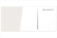 Клавиша Geberit Omega Type 70 115.083.SI.1 для унитаза, двойной смыв, стекло/алюминий, цвет белый - Gidratop.ru изображение