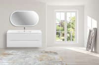 База под керамическую раковину Mia 1200 подвесная, 2 выкатных ящика soft close, G.White - Gidratop.ru изображение