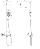 Душевая стойка Rim VSFS-2RM1MB с изливом, черный матовый - Gidratop.ru изображение