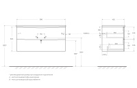 MARINO-CER-N База под раковину подвесная с двумя выкатными ящиками, Rovere Grigio, 996x457x500, MARINO-CER-N-1000-2C-SO-RG-P - Gidratop.ru изображение