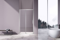 Душевая дверь Slim 8mm VDP-4SL120CL, хром, стекло прозрачное - Gidratop.ru изображение