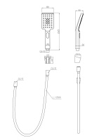 LUCE Ручной душ со шлангом и держателем, хром, LUC-DFS-CRM - Gidratop.ru изображение