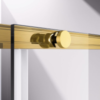 Душевой уголок Slim-N VSS-4SN9010CLG, 1000*900, брашированное золото, стекло прозрачное - Gidratop.ru изображение