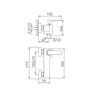 Смеситель для душа WONZON & WOGHAND SHARK, Хром (WW-484101-CR) - Gidratop.ru изображение