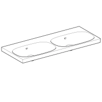 Раковина Geberit Acanto 500.628.01.2, 120 х 48,2 см, двойная, белая - Gidratop.ru изображение