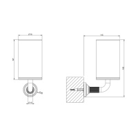 GESSI VENTI20 стакан подвесной, цвет белый, фурнитура Warm Bronze Br. PVD - Gidratop.ru изображение