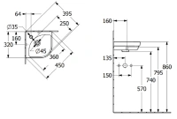 Раковина Villeroy&Boch Subway 3.0 43714601, угловая, подвесная, альпийский белый - Gidratop.ru изображение