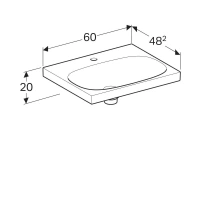 Раковина Geberit Acanto 500.629.01.2, 60 х 48,2 см, скрытый перелив, белая - Gidratop.ru изображение