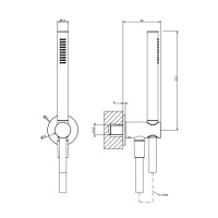 GESSI душевой комплект с держателем с подводом воды, ручным душем и шлангом 1500 мм., цвет Black Metal Brushed PVD - Gidratop.ru изображение