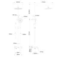 Душевая система с техническим душем WONZON & WOGHAND, Хром (WW-A30874-CR) - Gidratop.ru изображение