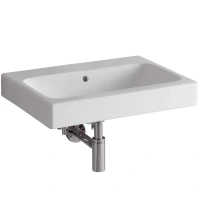 Раковина Geberit iCon 124063000, 60 х 48,5 см, с переливом по центру, без отверстия под смеситель, белая - Gidratop.ru изображение