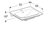 Раковина Geberit Renova Plan 122255000, 55 х 48 см, белая - Gidratop.ru изображение