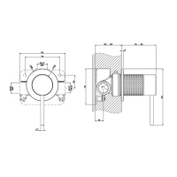 GESSI 316 встраиваемый смеситель на 1/2 на 1 источник (внешняя часть), цвет: Black XL - Gidratop.ru изображение