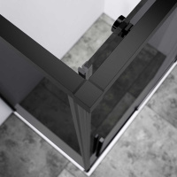 Душевой уголок Slim-N VSR-4SN9011CGB, 1100*900, черный, стекло тонированное - Gidratop.ru изображение