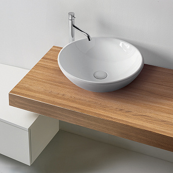 Раковина 46х15 см, без отв., цвет: белый