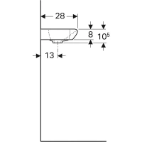 Раковина Geberit myDay 40 х 28 см, с крылом, белая - Gidratop.ru изображение