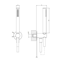 GESSI 316 душевой комплект +  вывод, держатель, шланг 1,50 м и душевая лейка, цвет: Black XL - Gidratop.ru изображение