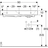 Раковина Geberit Citterio 90 х 50 см, с крылом, белая - Gidratop.ru изображение