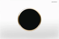 Клавиша смыва Geberit Sigma 115.907.KK.1 Type 10, бесконтактная, сенсорная, для унитаза, 230В, двойной смыв, пластик, белый/ позолоченный - Gidratop.ru изображение