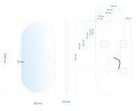 Зеркало ABBER Kontur AG6303S-1.0 с подсветкой, сенсорный выключатель, диммер - Gidratop.ru изображение