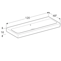 Раковина Geberit iCon 124025000, 120 х 48,5 см, с переливом по центру, без отверстия под смеситель, белая - Gidratop.ru изображение