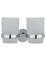 Два стакана для зубных щеток с держателем WONZON & WOGHAND EASY, Хром (WW-8128) - Gidratop.ru изображение