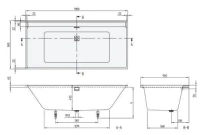 Ванна Villeroy&Boch Collaro UBA199COR2DV-96, 190 x 90 см, Star White/Chrome - Gidratop.ru изображение