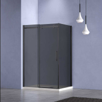 Душевой уголок Como-N VSR-4CN9016CGB, 1600*900, черный, стекло тонированное - Gidratop.ru изображение