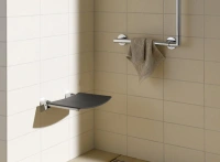 Сиденье откидное Keuco Plan 14980010037, хром/темно-серый - Gidratop.ru изображение