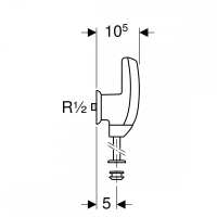 Система электронного управления смывом писсуара Geberit 115.805.46.1, питание от батарей, подвод воды сзади - Gidratop.ru изображение
