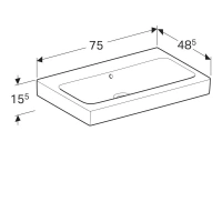 Раковина Geberit iCon 124078000, 75 х 48,5 см, с переливом по центру, без отверстия под смеситель, белая - Gidratop.ru изображение