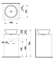 Раковина-чаша Laufen Pro 8.1296.2.000.109.1 - Gidratop.ru изображение