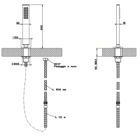 Gessi Rettangolo душевая лейка выдвигающаяся, с держателем, цвет: хром - Gidratop.ru изображение